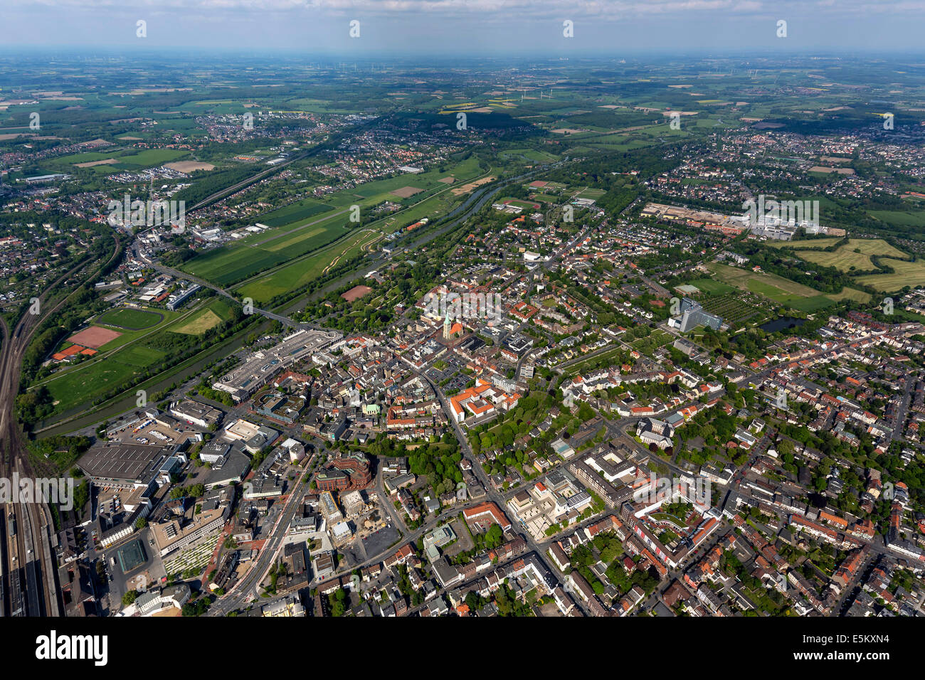 Luftaufnahme, grünen Gürtel rund um Hamm, Ruhrgebiet, Nordrhein-Westfalen, Deutschland Stockfoto