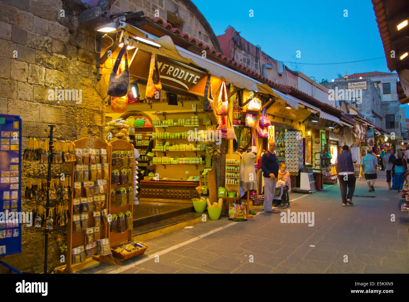 Aristotelous Straße, Altstadt, Rhodos, Insel Rhodos, Dodekanes, Griechenland, Europa Stockfoto