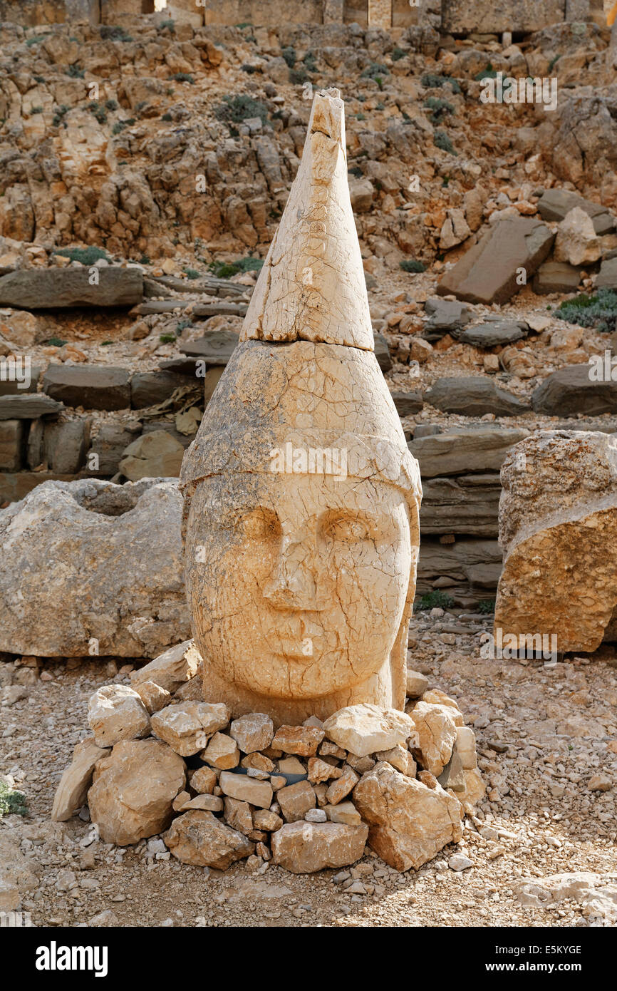 Abbildung der Gott Apollo Mithras, Ostterrasse, Mount Nemrut, Nemrut Dagi, Provinz Adiyaman, südöstliche Anatolia Region Stockfoto