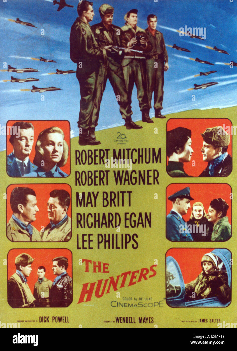 DIE Jäger, oben von links: Robert Mitchum, Robert Wagner, Richard Egan, Lee Philips, 1958, TM & Copyright © 20th Century Fox Stockfoto