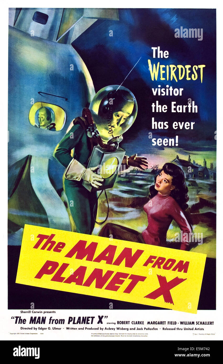 DER Mann von PLANET X, Pat Goldin (wie die Titelfigur), Margaret Field (Mädchen rechts), 1951. Stockfoto