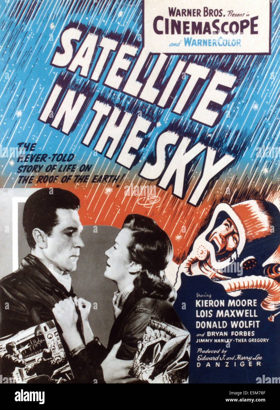 SAT IN THE SKY, von links: Kieron Moore, Lois Maxwell, 1956 Stockfoto