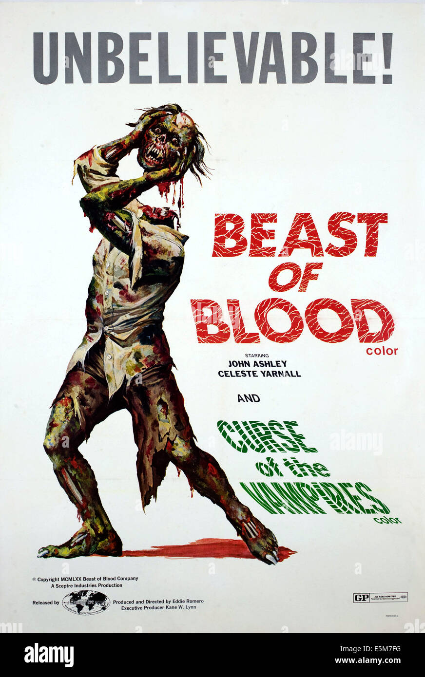 BEAST OF BLOOD, 1971 / Fluch der Vampire (aka Ibulong Mo sa hangin), 1966. Stockfoto