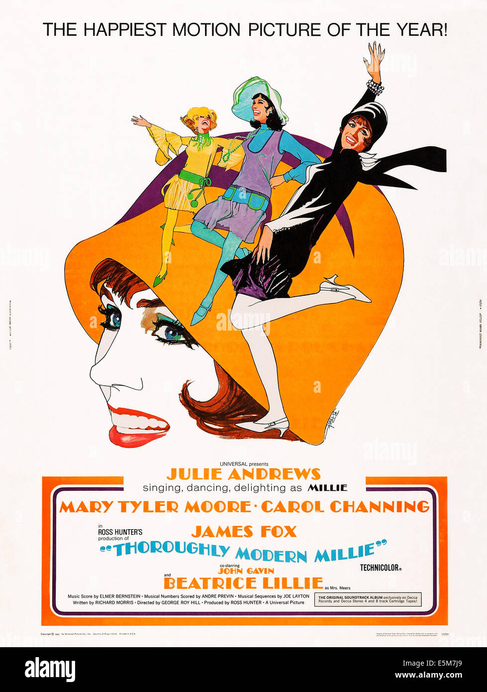 THOROUGHLY MODERN MILLIE, US Plakatkunst, Carol Channing, Mary Tyler Moore, Julie Andrews, 1967 Stockfoto