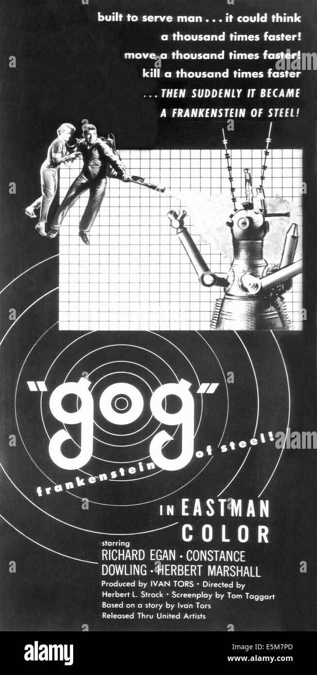 GOG, von links; Constance Dowling, Richard Egan, 1954 Stockfoto