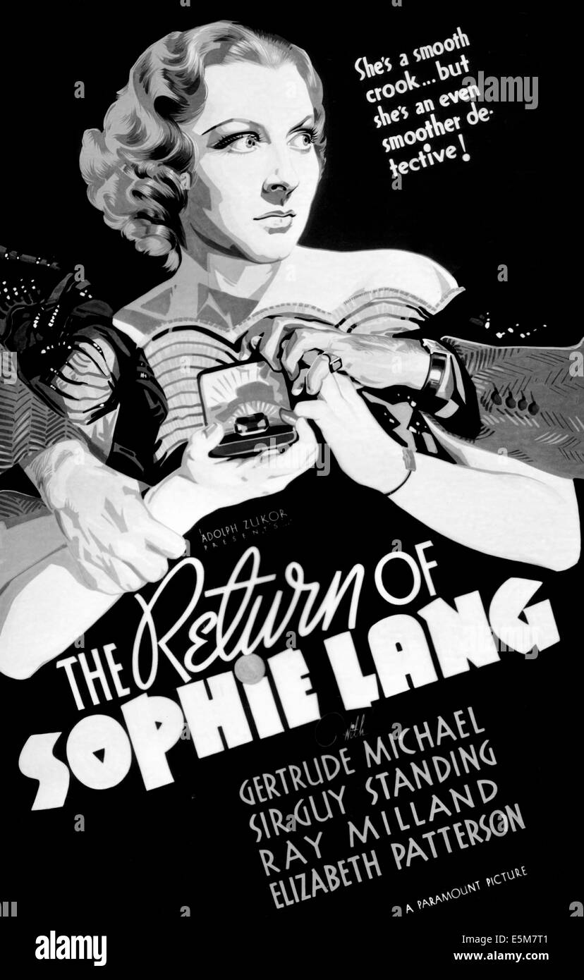DIE Rückkehr von SOPHIE LANG, Gertrude Michael, 1936 Stockfoto