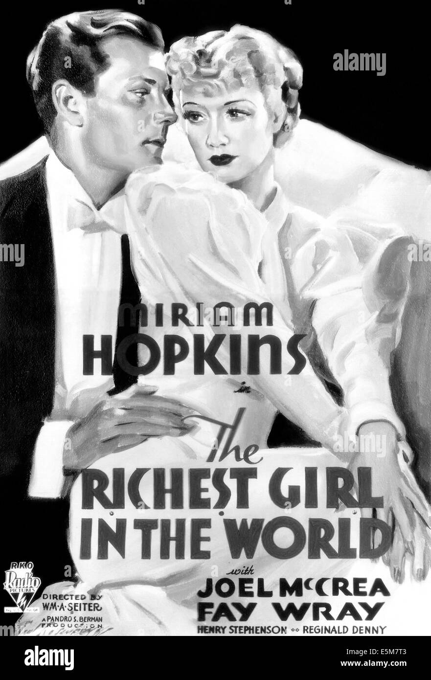 DIE REICHSTE Mädchen der Welt, von links: Joel McCrea, Miriam Hopkins, 1934 Stockfoto
