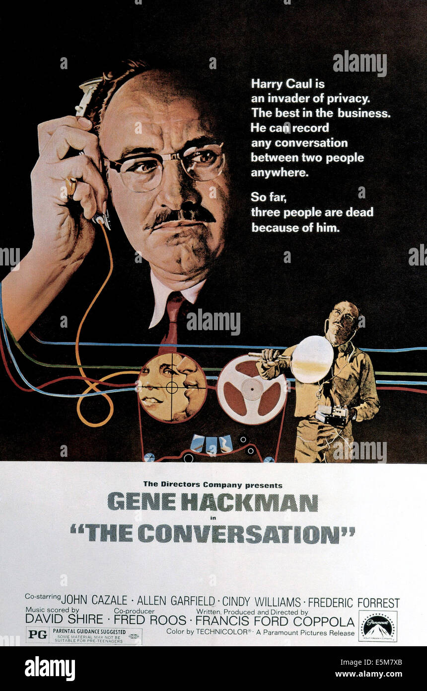 DAS Gespräch, Gene Hackman, 1974 Stockfoto