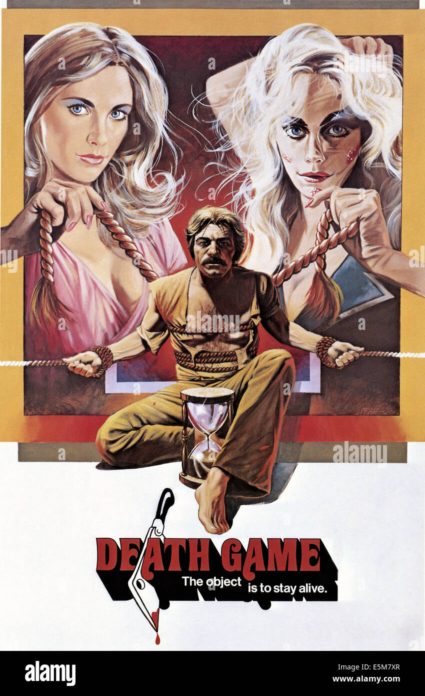 Tod Spiel, Plakatkunst, Colleen Camp, Seymour Cassel, Sondra Locke, 1977 Stockfoto