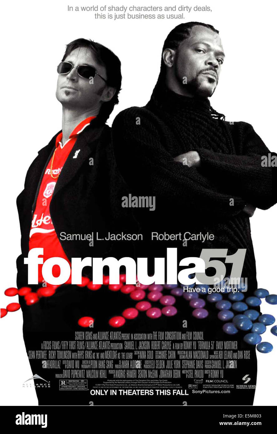 THE 51ST STATE (aka Formel 51, aka LE 51 ETAT), von links: Robert Carlyle, Samuel L. Jackson, 2001, © Screen Gems/Höflichkeit Stockfoto