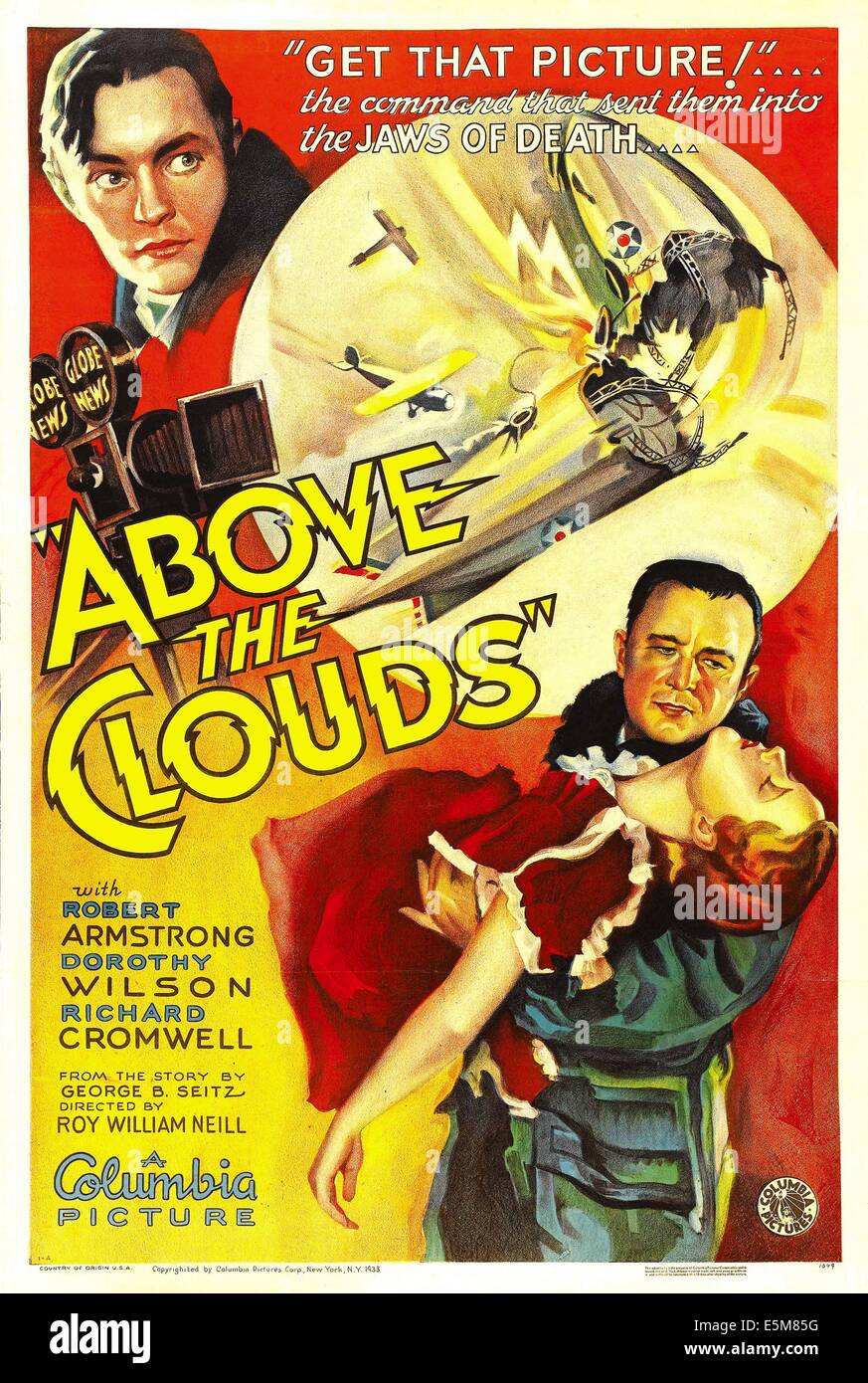 ÜBER den Wolken oben: Richard Cromwell, unten von links: Robert Armstrong, Dorothy Wilson, 1933. Stockfoto