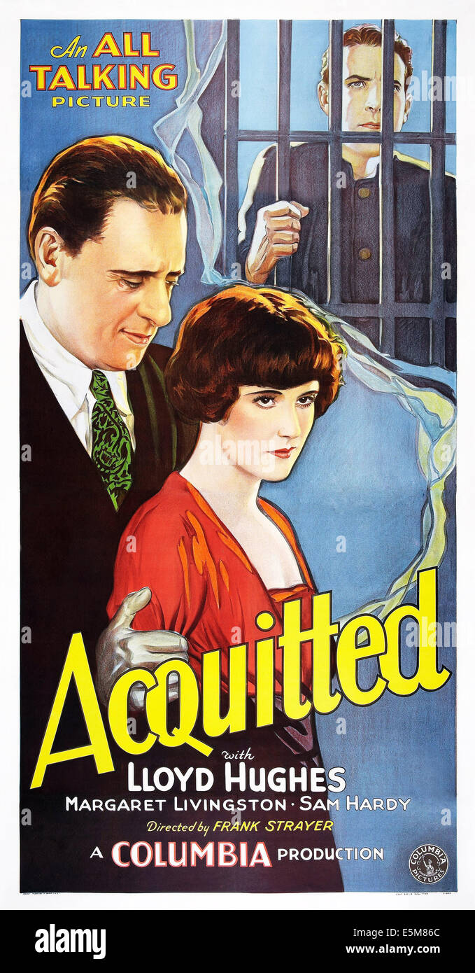 FREIGESPROCHEN, l-r: Sam Hardy, Margaret Livingston, oben rechts: Lloyd Hughes auf Plakatkunst, 1929. Stockfoto