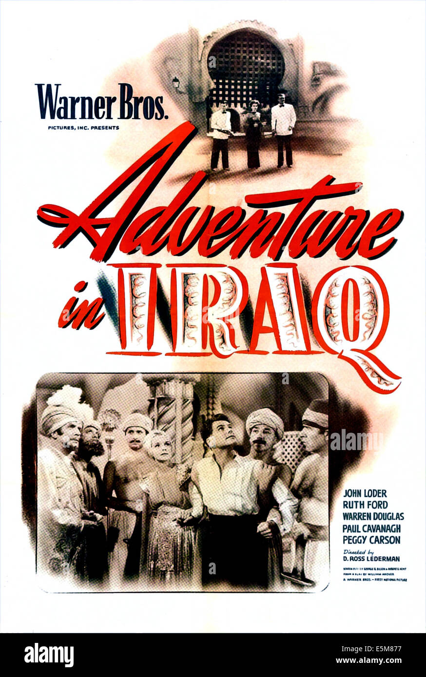 Abenteuer im Irak, US-Poster, 1943 Stockfoto