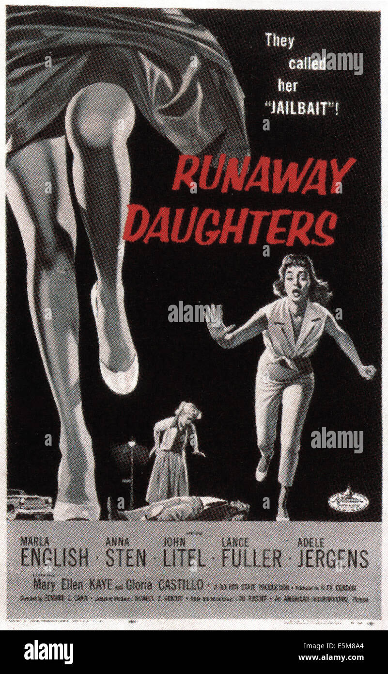 RUNAWAY-Töchter, Plakat, 1956 Stockfoto