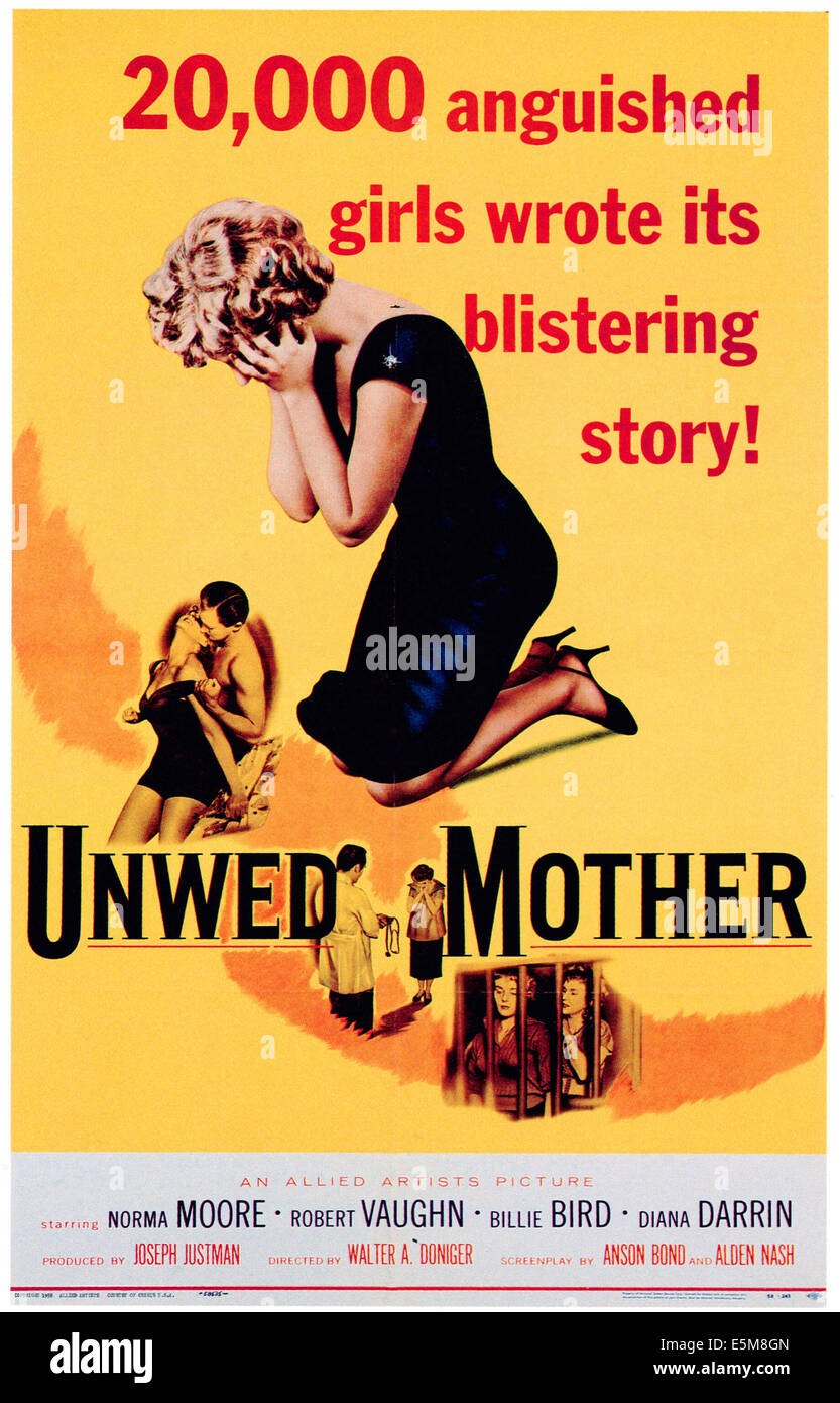 LEDIGE Mutter, Plakat, 1958 Stockfoto