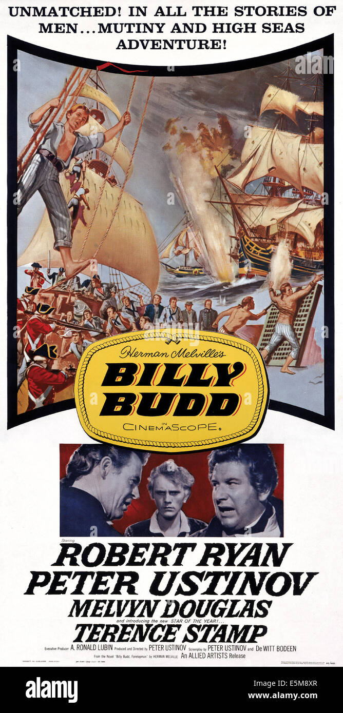 BILLY BUDD, Robert Ryan, Terence Stamp, Peter Ustinov, 1962. Stockfoto