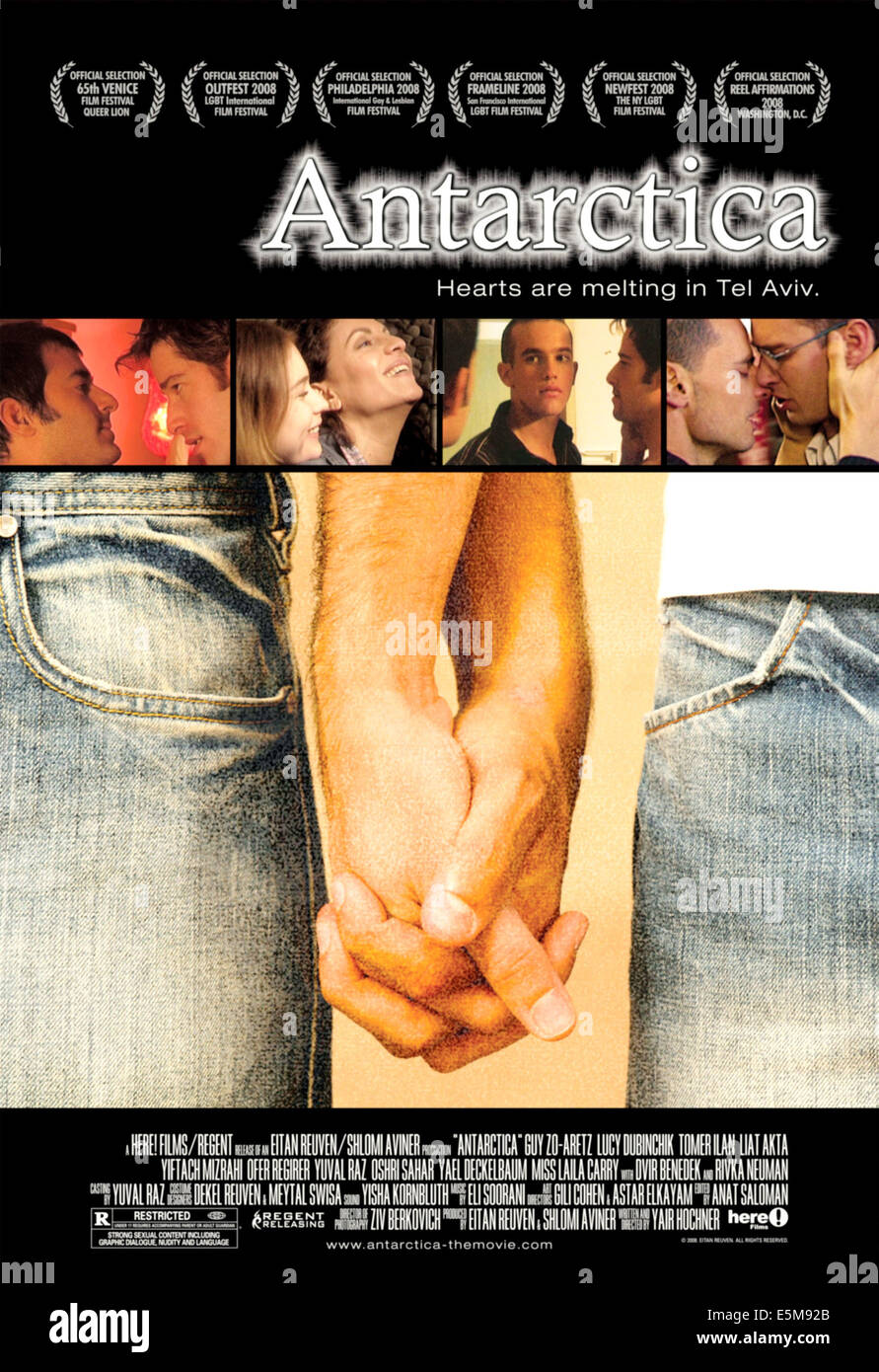 Antarktis, US Plakatkunst, Lucy Dubinchik (Dritter von links), Liat Ekta (vierter von links), Yiftach Mizrahi (vierter von Stockfoto