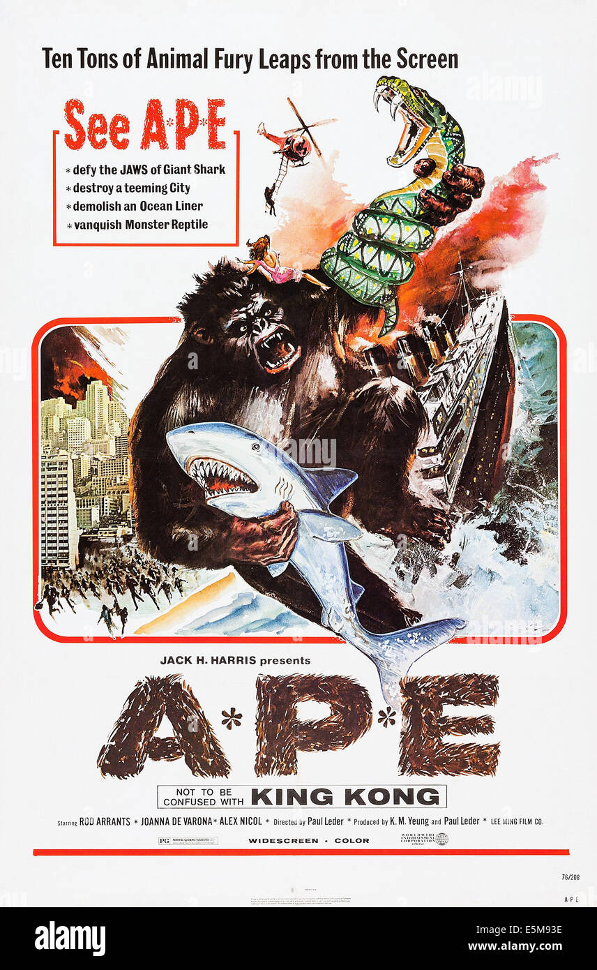 DER Affe, Plakatkunst, 1976. Stockfoto