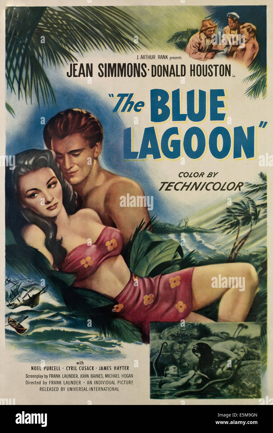 DIE blaue Lagune, von links: Jean Simmons, Donald Houston, 1949 Stockfoto