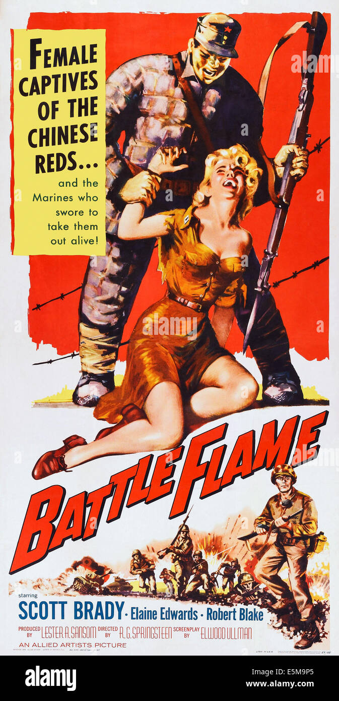 Kämpfe gegen Sie Flamme, US-Plakat, Scott Brady (unten rechts), 1959 Stockfoto