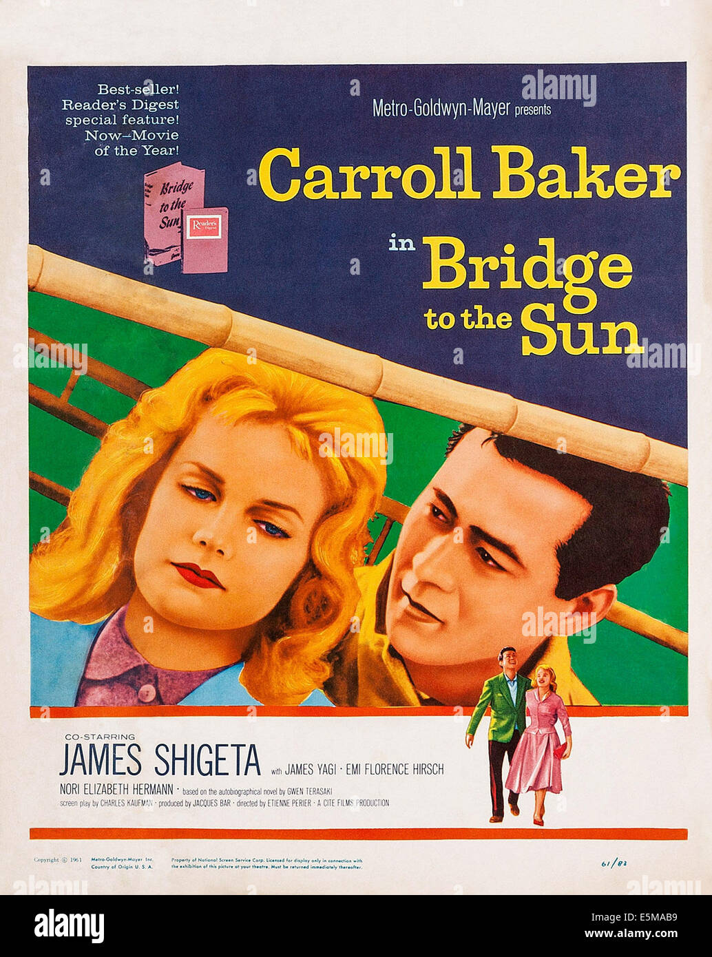 BRIDGE, THE SUN, US-Poster, von links: Carroll Baker, James Shigeta, 1961 Stockfoto