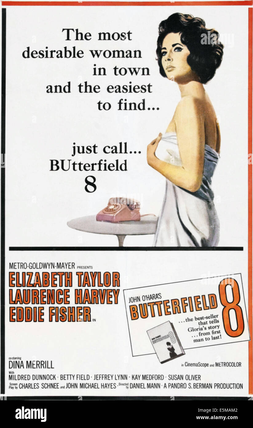 BUTTERFIELD 8, Elizabeth Taylor, 1960 Stockfoto