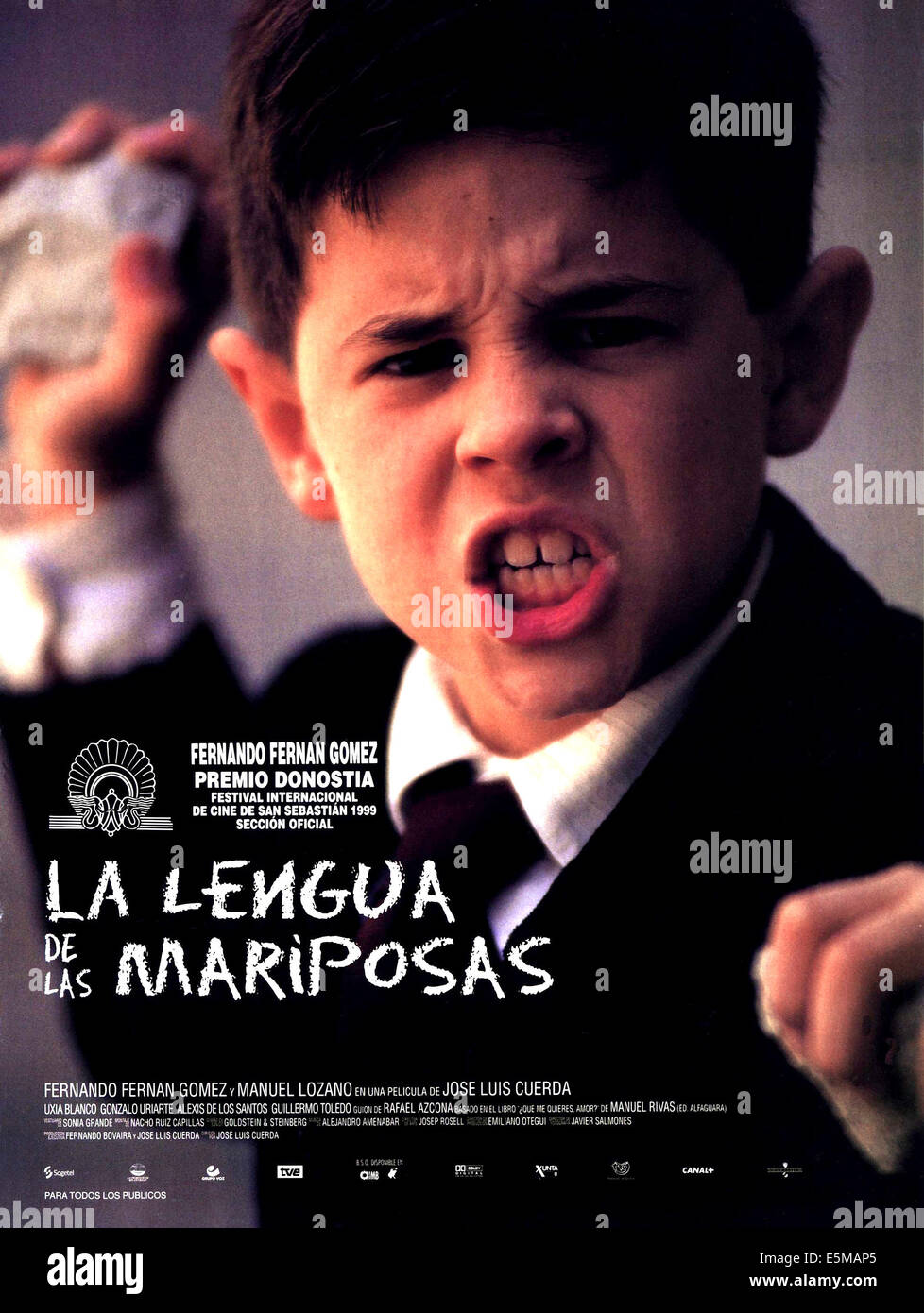 BUTTERFLY Zungen, (auch bekannt als LA LENGUA DE LAS MARIPOSAS), spanische  Plakatkunst, Manuel Lozano, 1999. © Miramax Films/Courtesy Everett  Stockfotografie - Alamy