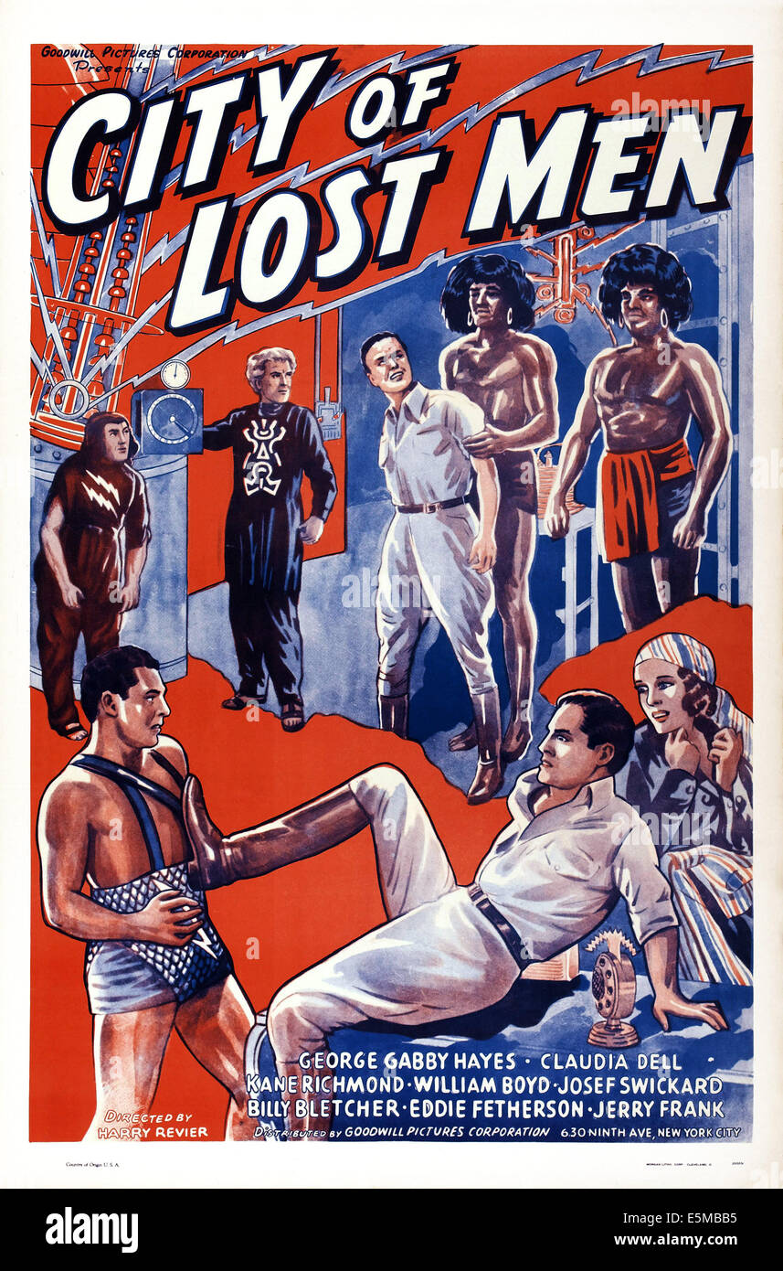 CITY OF LOST MEN, US Plakatkunst, Center: William "Inszenieren" Boyd, 1940 Stockfoto