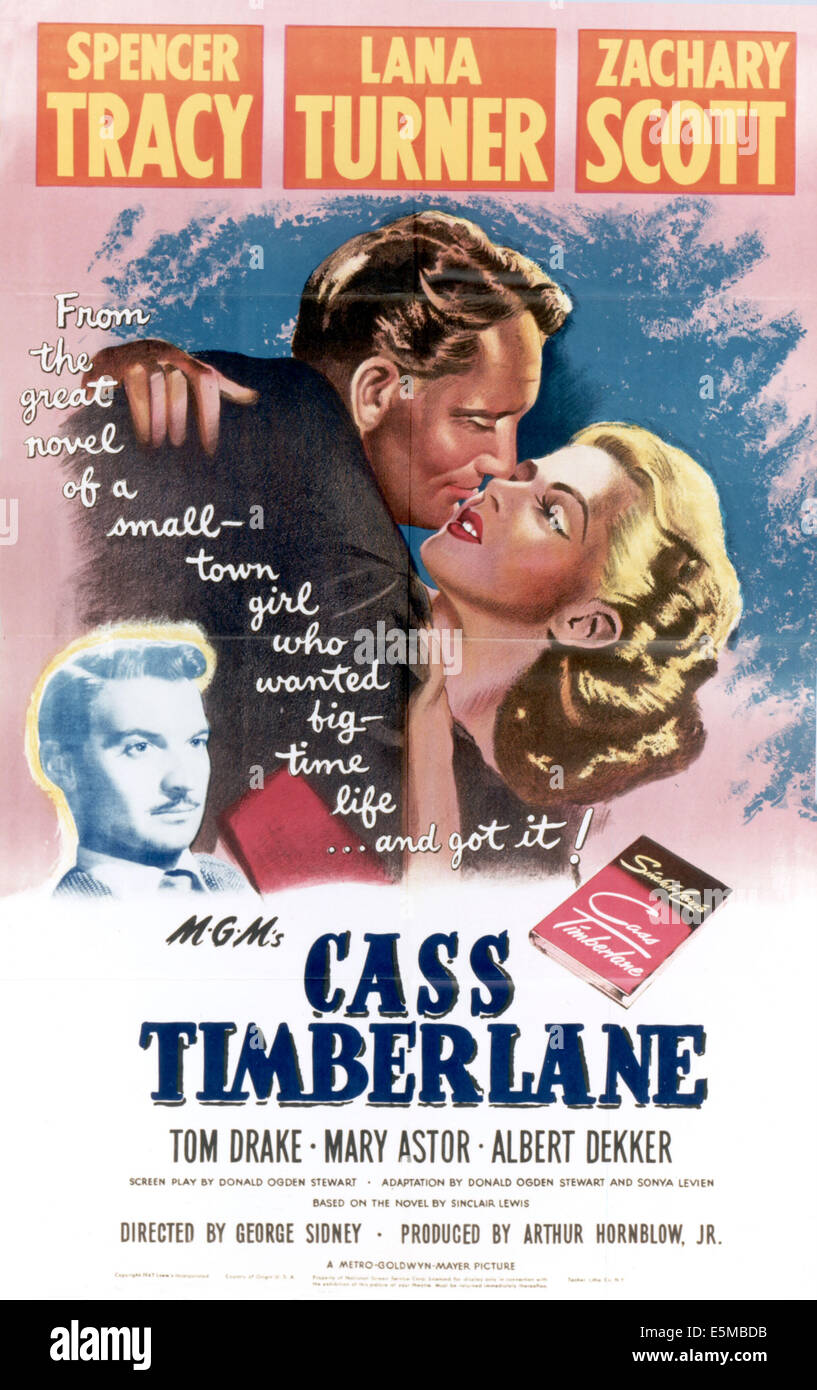 CASS TIMBERLANE, Zachary Scott, Spencer Tracy, Lana Turner, 1947 Stockfoto