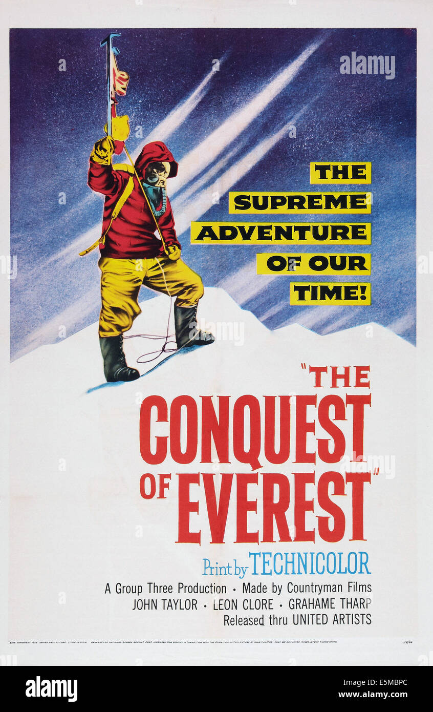 DIE Eroberung des EVEREST, US-Plakat-Kunst, 1953 Stockfoto