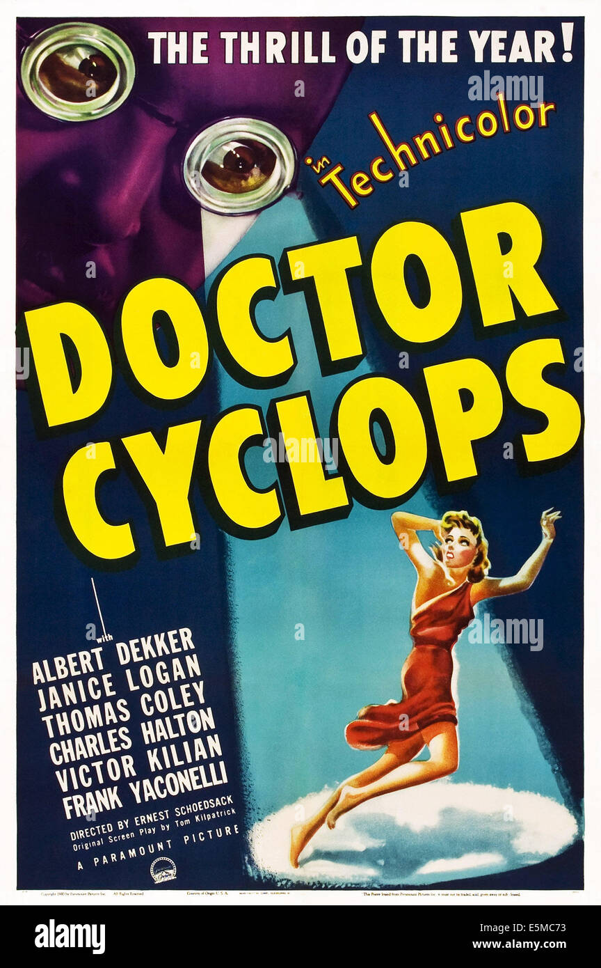 DR. CYCLOPS, (aka DOCTOR CYCLOPS), von oben: Albert Dekker, Janice Logan, 1940 Stockfoto