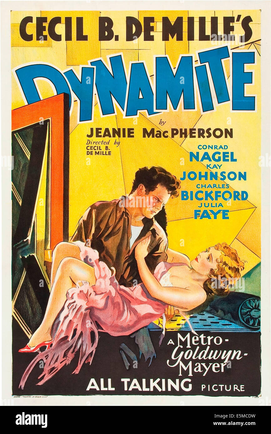 Dynamit, Plakatkunst, von links: Charles Bickford, Kay Johnson, 1929 Stockfoto