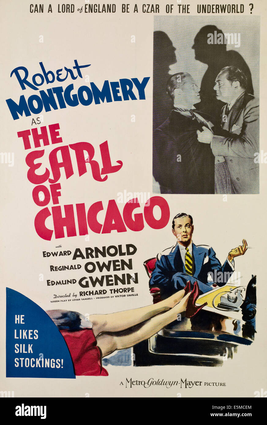 DER EARL OF CHICAGO, Robert Montgomery, Edward Arnold (Nebenkarten, nicht wahr), 1940 Stockfoto