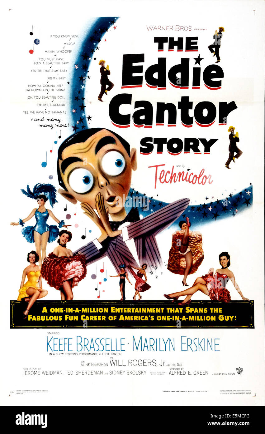 EDDIE CANTOR Geschichte, US-Plakatkunst, Eddie Cantor, 1953 Stockfoto