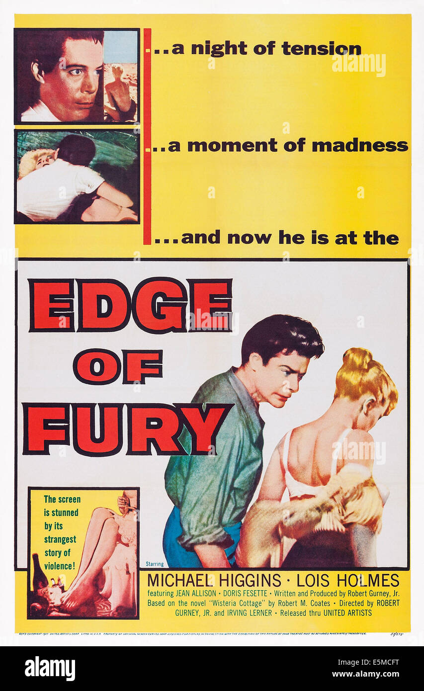 Rand der Plakatkunst FURY, USA, 1958 Stockfoto