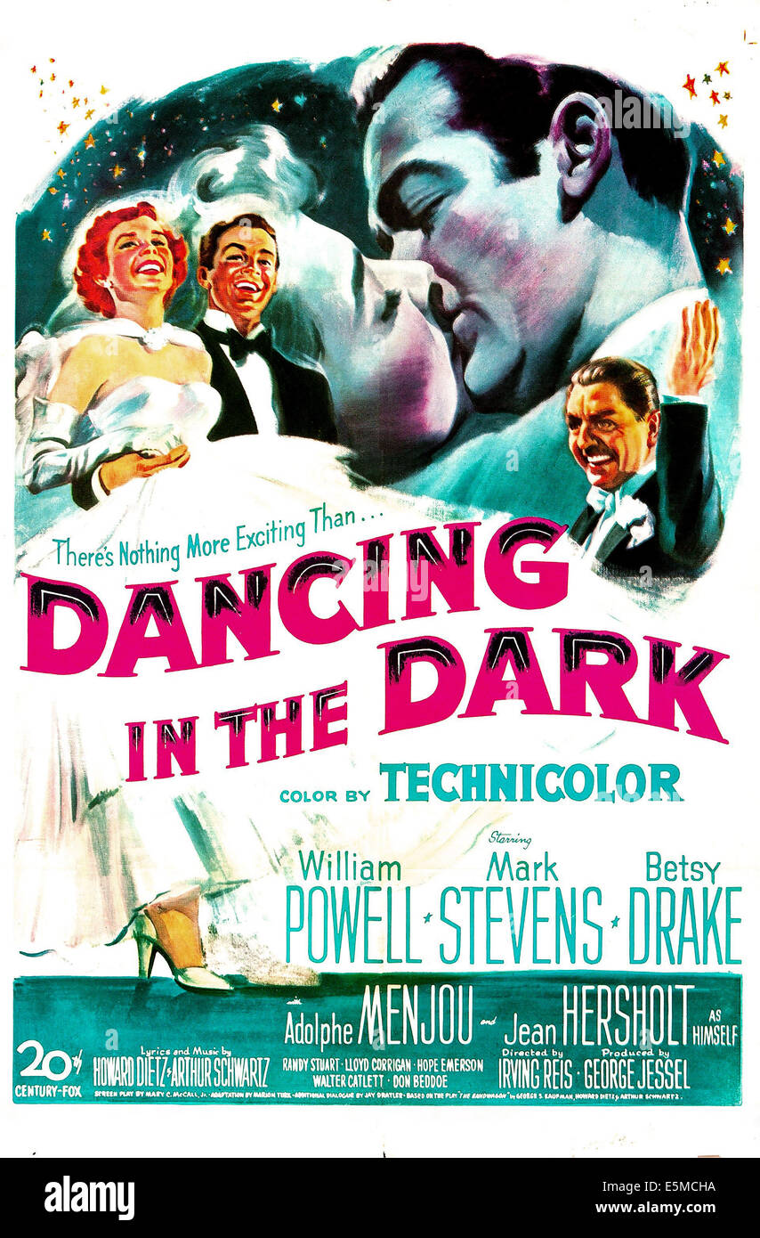 DANCING IN THE DARK, US-Plakat, oben links von links: Betsy Drake, Mark Stevens, Mitte rechts: William Powell, 1949. © 20. Stockfoto