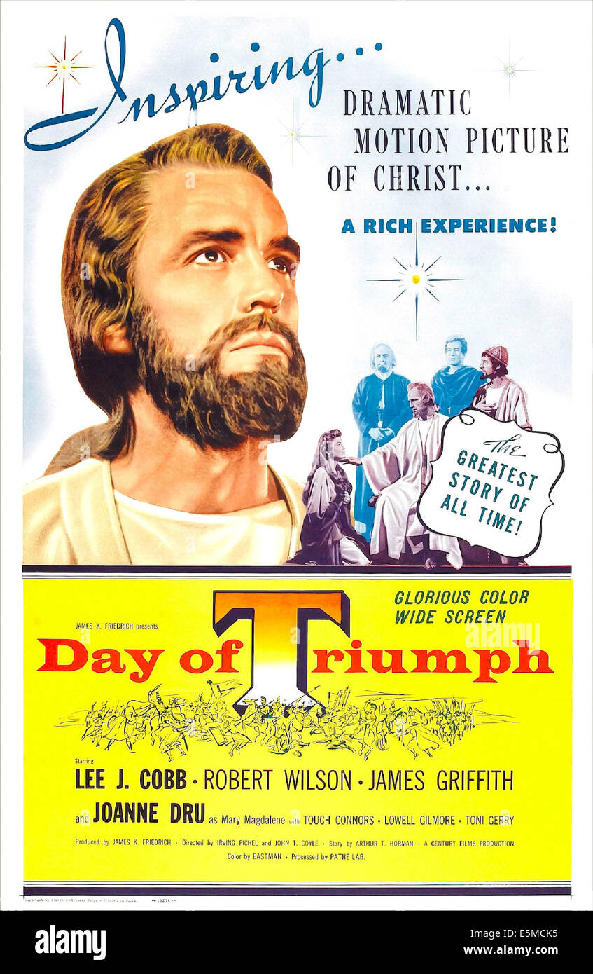 Tag der TRIUMPH, US-Plakat, Robert Wilson (links), 1954 Stockfoto