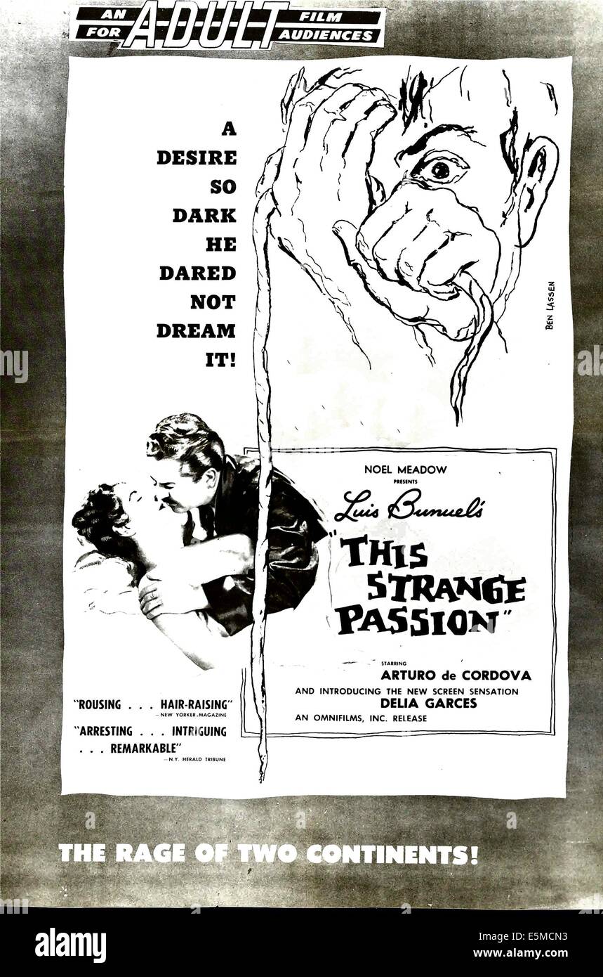 EL, (aka, dieser STRANGE Leidenschaft), US-Plakatkunst, 1953. Stockfoto