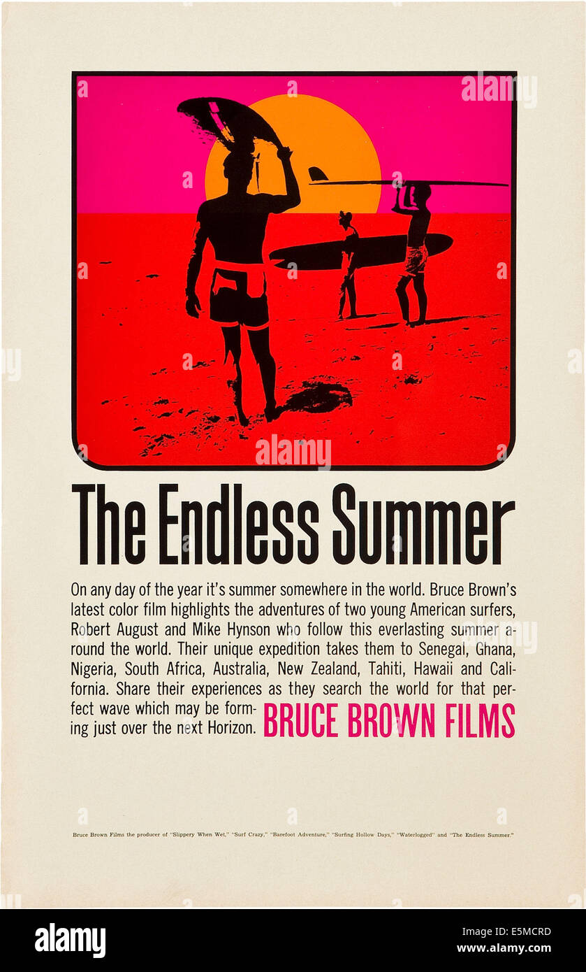 DIE ewigen Sommer, Plakatkunst, 1966. Stockfoto