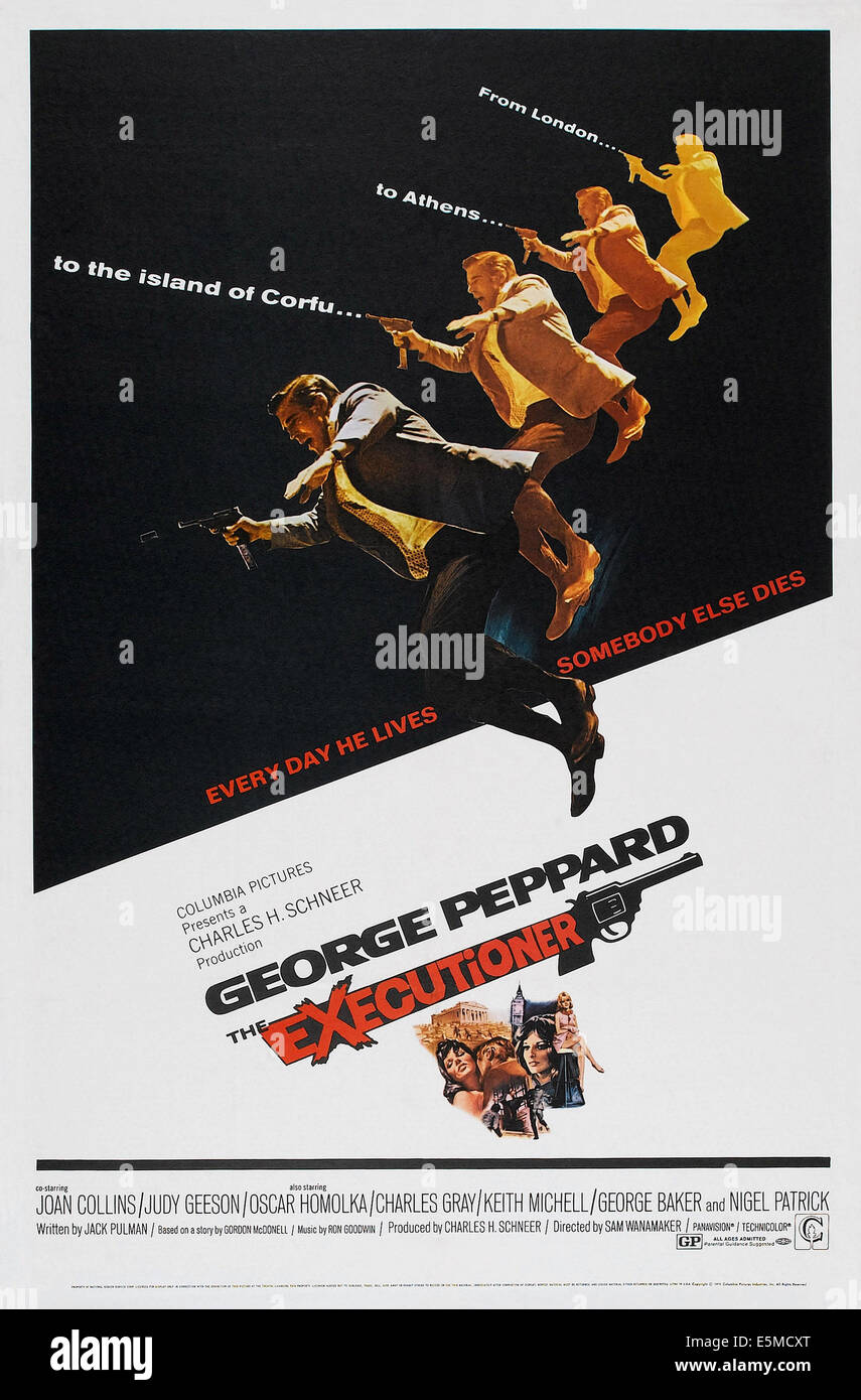 DER Henker, US-Plakat, George Peppard, 1970 Stockfoto
