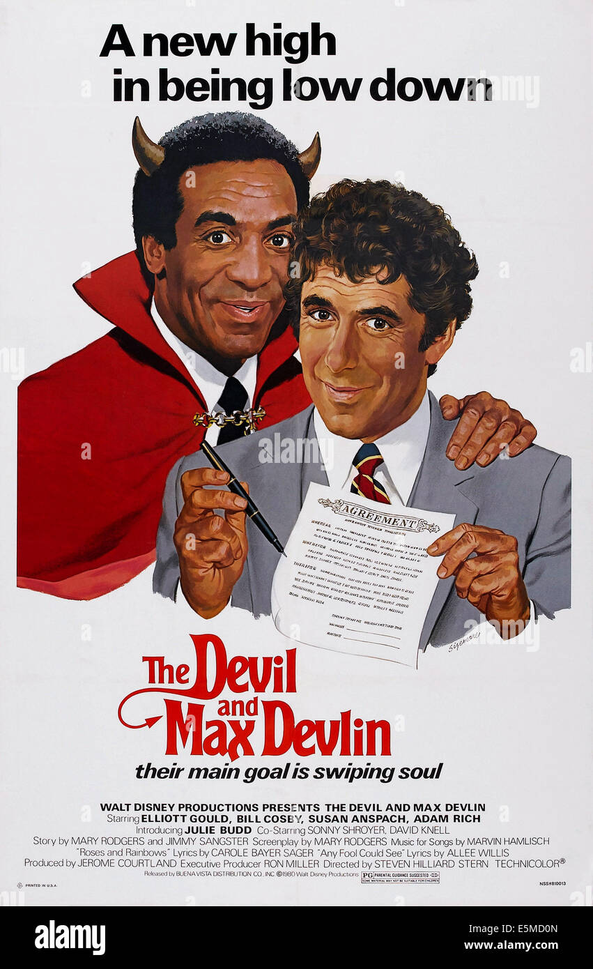 DEM Teufel und MAX DEVLIN, US-Poster, von links: Bill Cosby, Elliott Gould, 1981, © Buena Vista/Courtesy Everett Collection Stockfoto
