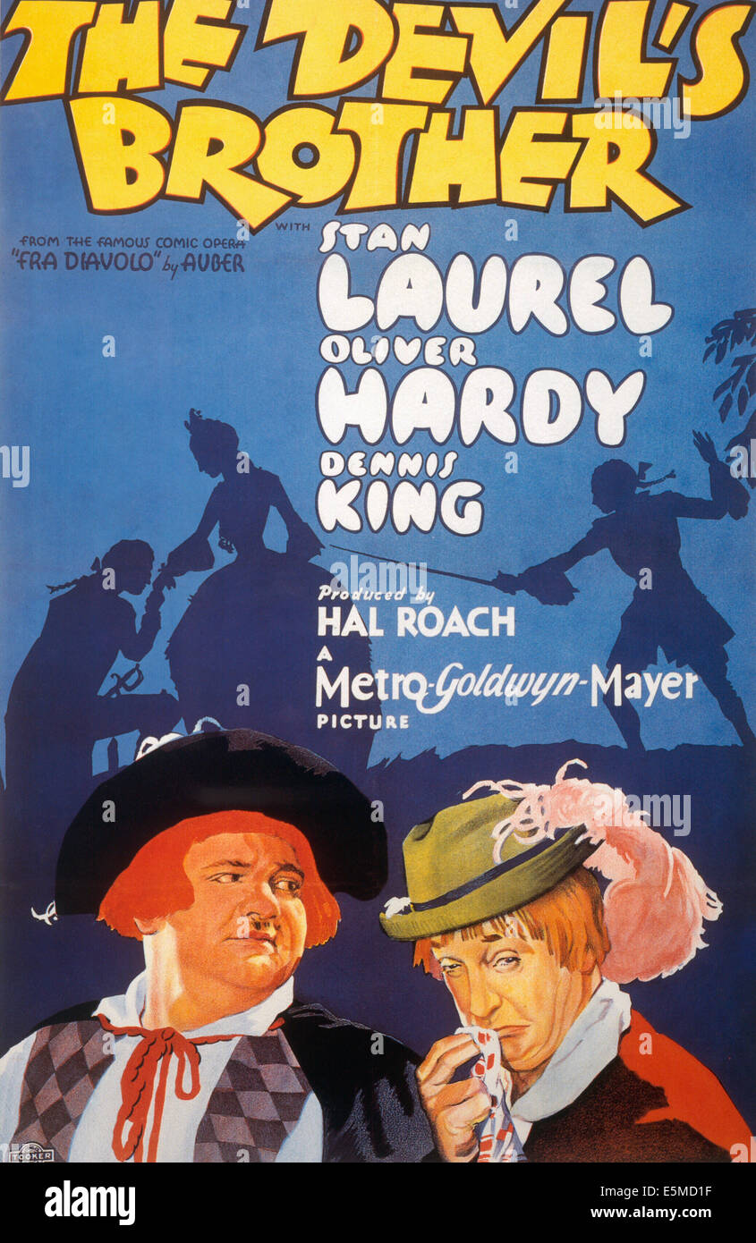 DES Teufels Bruder Oliver Hardy, Stan Laurel, 1933 Stockfoto