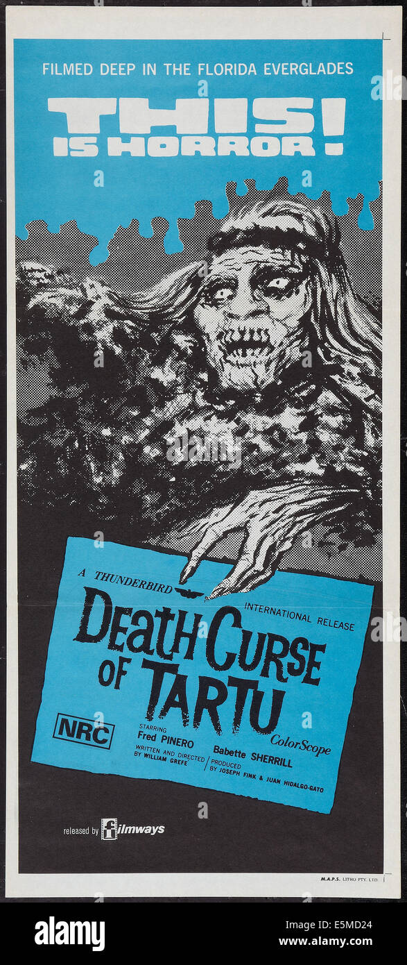 Todes Fluch von TARTU, Plakatkunst, 1966. Stockfoto