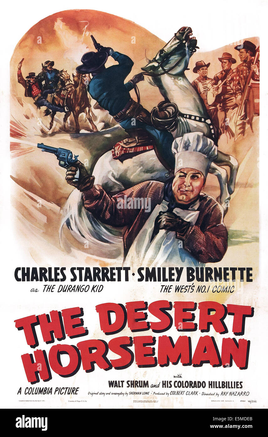 DIE Wüste Reiter, US Plakatkunst, Smiley Burnette (tragen Kochmütze), 1946 Stockfoto