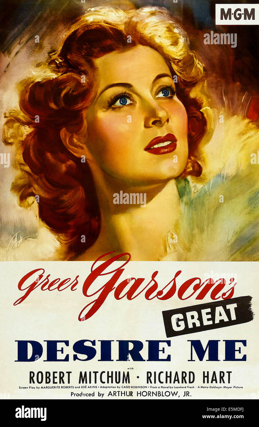 DESIRE ME, Greer Garson auf 1 Blatt Plakatkunst, 1947 Stockfoto