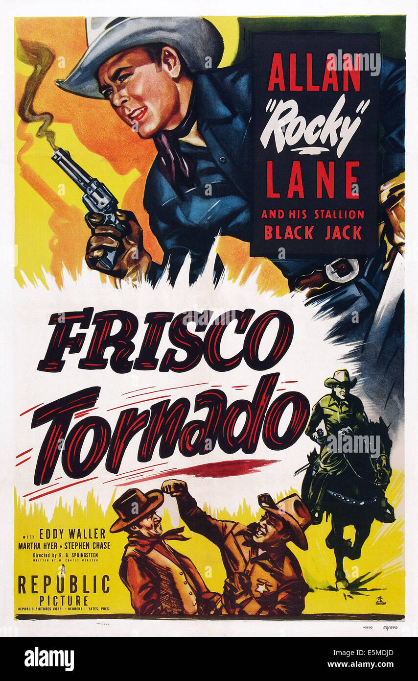 FRISCO TORNADO, US Plakatkunst, Allan Lane, 1950 Stockfoto