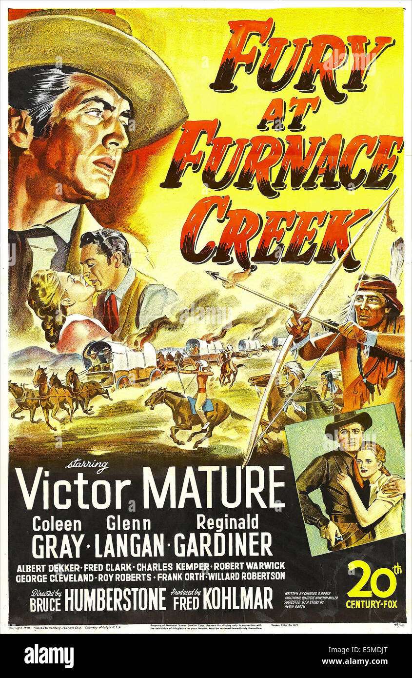 FURY in FURNACE CREEK, Victor Mature (oben links), Mitte Links: Coleen Gray, Victor Mature, 1948. © 20th Century Fox, TM & Stockfoto