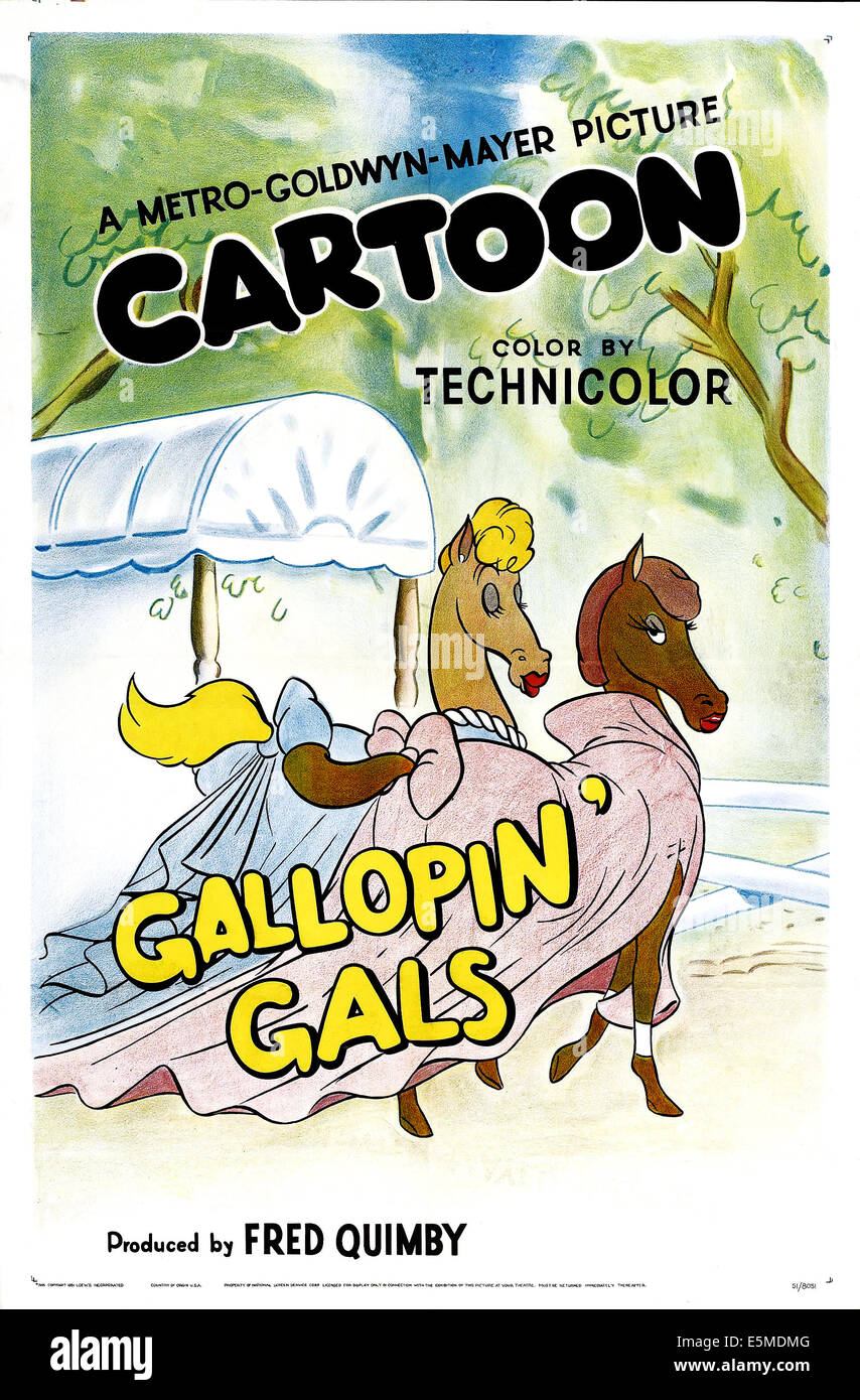 GALLOPIN' Mädels, US Plakatkunst, 1940 Stockfoto