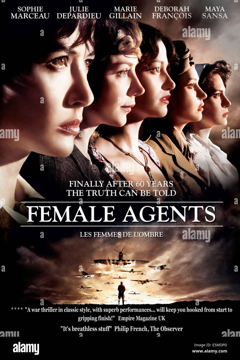 FEMALE AGENTS, (aka LES FEMMES DE l ' ombre), New Zealand Plakatkunst, von links: Sophie Marceau, Julie Depardieu, Marie Gillain Stockfoto