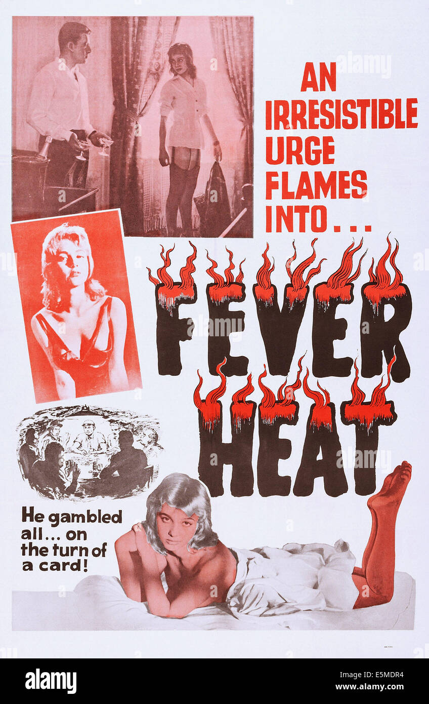 Fieber-Hitze, Plakatkunst für Exploitation-Films, ca. 1960er Jahre. Stockfoto